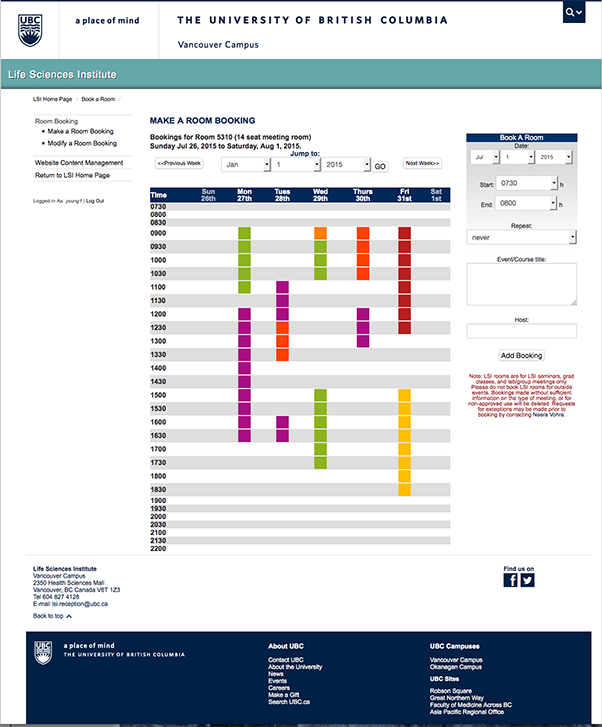 LSI room booking tool